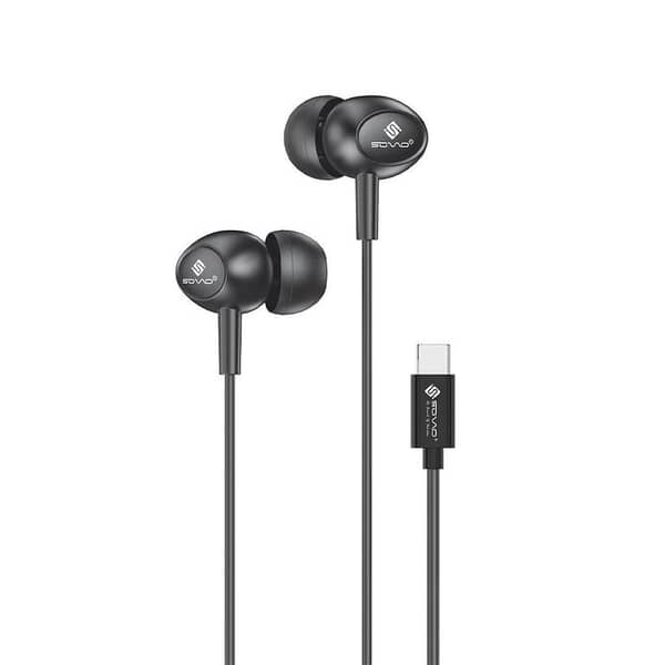 SOVO SH-09 HD Sound Wired Earphones – High Bass | 3.5mm | Type-C | iPhone Lightning Jack | For Android & iOS Type C Jack