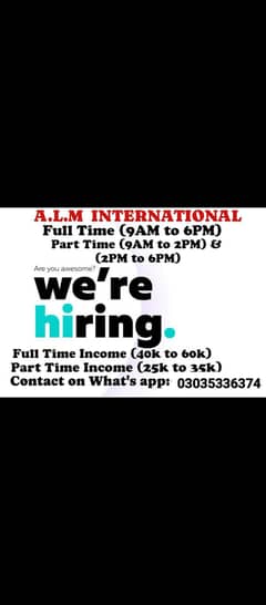 Urgent staff required For online work and office work