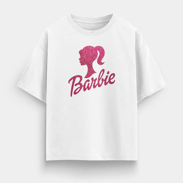 Oversized T-Shirt for Women & Girls | Barbie Printed Graphic Tee | Trendy Relaxed Fit Casual Wear | Swag Verse White S