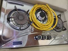 3 burners stove ( only cylinder ) only used 3 Months with 10 ft pipe