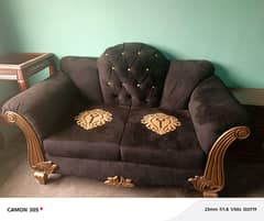 black velvet 6 seater sofa