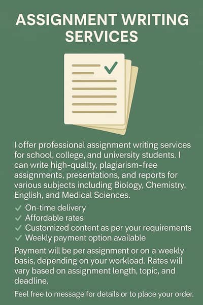 Best and plagiarism free assignments