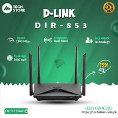 Dlink DIR-853 AC1300 MU-MIMO Wi-Fi Gigabit Router (Renewed)
