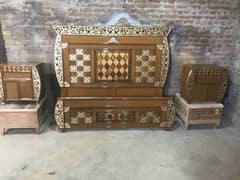 High gloss Bed with big dressing double gloss set for sell
