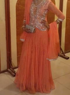 3 layered net formal party wear Maxi