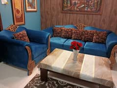 sofa in royal blue colour