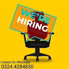 We Are Hiring Staff For Offic Management Online Marketing