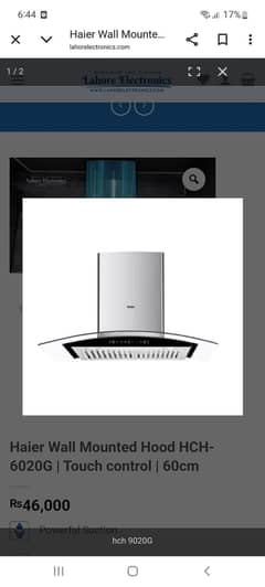 haier kitchen hood