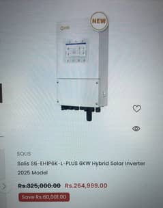 Solis 6kw hybrid brand new