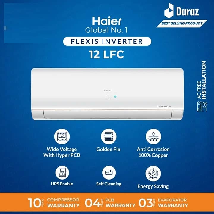Haier AC 1 Ton DC Inverter | Latest Model AC HSU-12/13LF CB 4