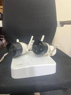 Tenda 4ch nvr with 2 color Cameras 4MP  with two way talk