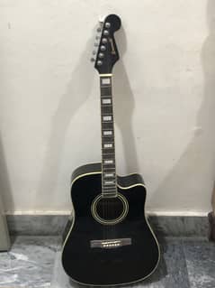 Black Acoustic Guitar Jumbo Size