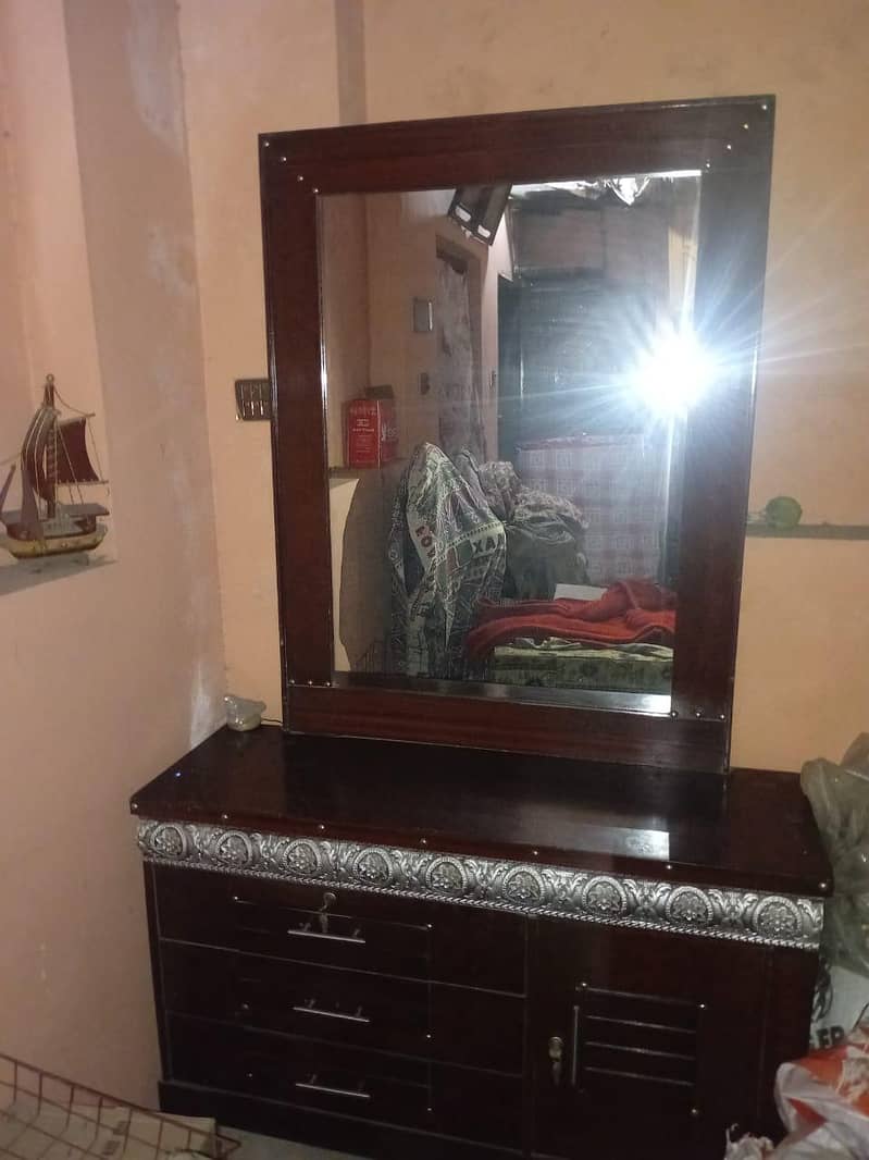 Double bed/King size bed/dressing table/bed set/wooden bed/furniture 4