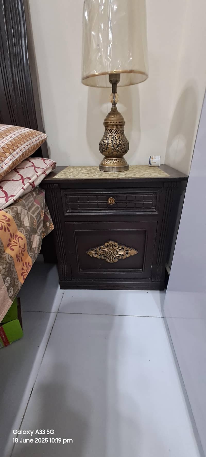 Bed with side table and dressing table without mattress 3