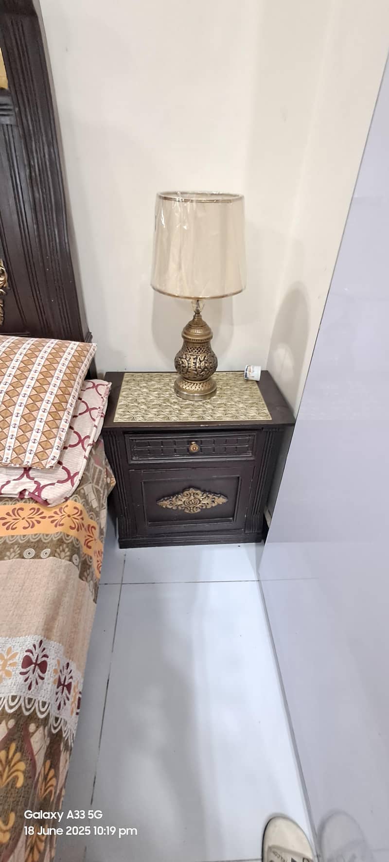 Bed with side table and dressing table without mattress 4