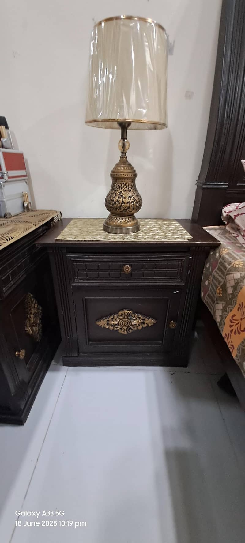 Bed with side table and dressing table without mattress 5