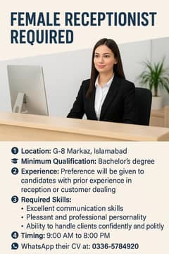 Front desk receptionist (female)