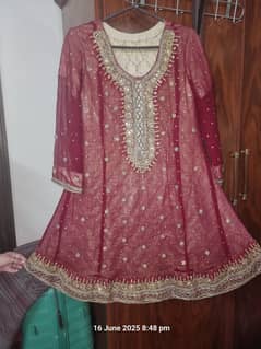 red paplum with straight pajama