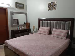 Wooden Bed with Dressing Table and Mattress