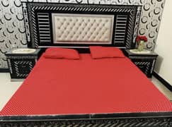 King size wooden bed