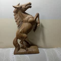 vintage Wood Horse  Sculpture