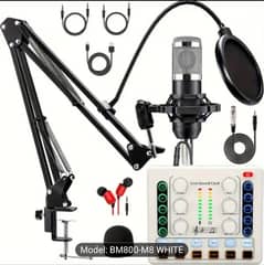 condenser Mic with sound card and all accessories (bm 800 microphone)