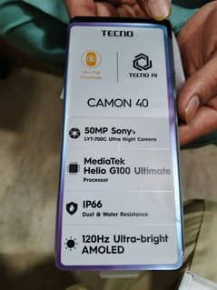 camon 40 new 13 months warranty.
