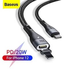 Baseus Type-C to IP Zinc Magnetic Safe Fast Charging Data Cable 1m/2m