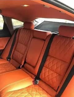 Leather rexin Made Seat Covers-Custom Made Hand Stiched Steering Cover