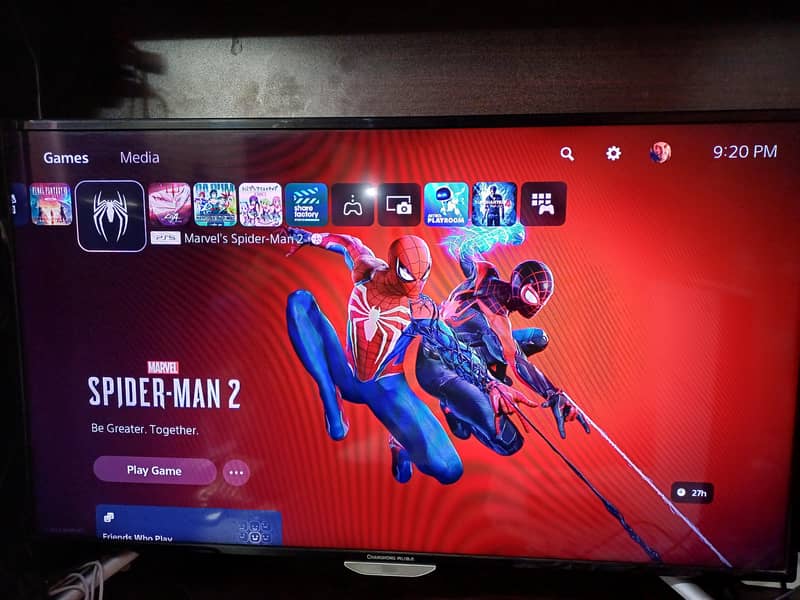 PS4 Slim Disk Edition Brand new Condition with Spiderman 2 Game 1