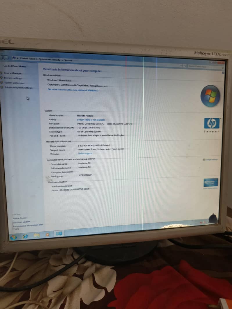 Hp cor2dwo 7800 cpu and Lcd 2