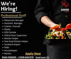 Restaurant Staff - GRO - Cashier - Male & Female Jobs