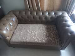 5 seater rexine sofa brown color
