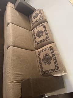 Elegant 7-Seater Sofa Set – Great Condition – Beige & Brown