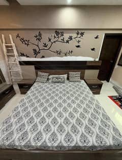 new bed + side tables + dresing ha.