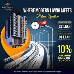 ULTRA LUXURIOUS APARTMENT AZIZ FATIMA TOWER AT NORTH NAZIMABAD BLOCK A
