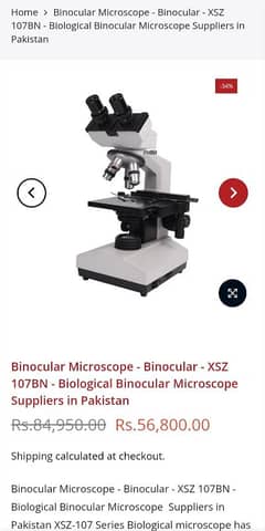 XSZ 107BN model microscope for sale