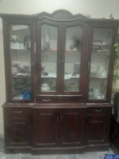Elegant Wooden Display Cabinet with Glass Doors