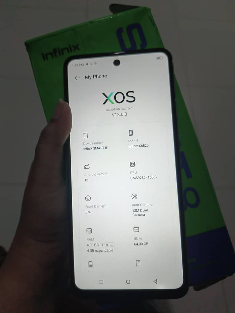 Infinix SMART 8 4/64 with  box only  Condition 10 8