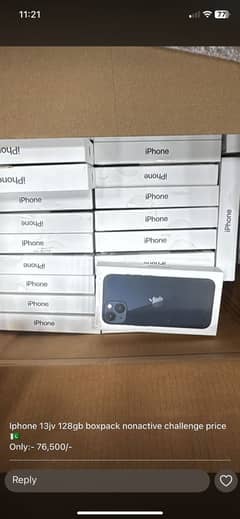 IPHONE 13 Jv Box Pack Apple non active 128 Gb