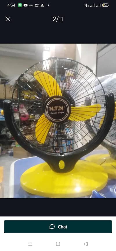 table fan 12v dc  excellent air throw new.