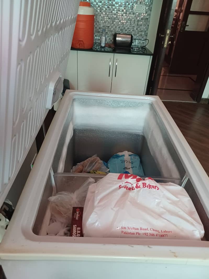 Waves deep freezer, in good running condition.  Rating 8. 7