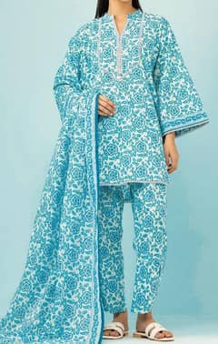 3 Pcs Women's Unstiched Lawn Suits | Premium Quality Fabric