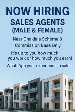 Hiring Male & Female Sales Agents – Real Estate