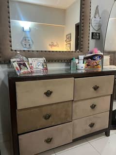 wooden Bed/Bed Side Tables/ Dressing/Mattress