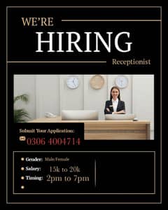 Female office receptionist or male office boy required