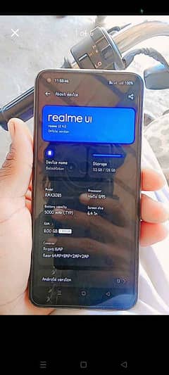 realme 8 good condition no open no repair with box and charger display