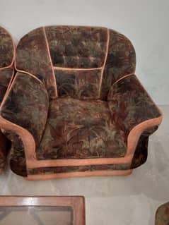 5 seater sofa set with tarpai set (3 tables)