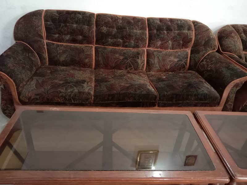 5 seater sofa set with tarpai set (3 tables) 6