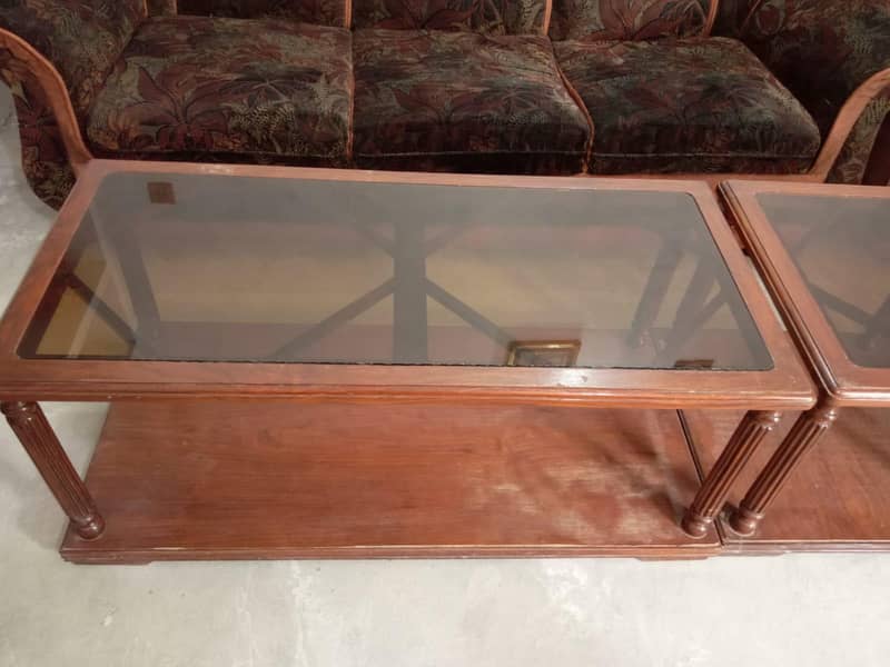 5 seater sofa set with tarpai set (3 tables) 7